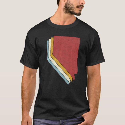 Retro USA State Map Nevada T-shirt (Voorkant)
