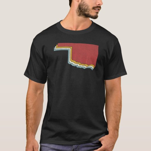 Retro USA State Map Oklahoma T-shirt (Voorkant)