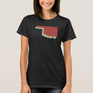 Retro USA State Map Oklahoma T-shirt