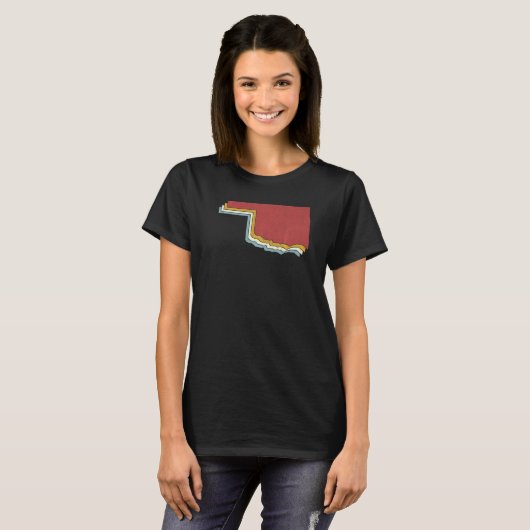Retro USA State  Map Oklahoma T-shirt (Voorkant volledig)