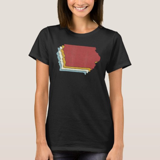 Retro USA State   Vintage Map Iowa T-shirt (Voorkant)