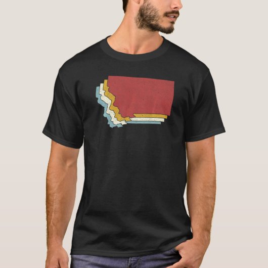 Retro USA State  Vintage Map Montana T-shirt (Voorkant)