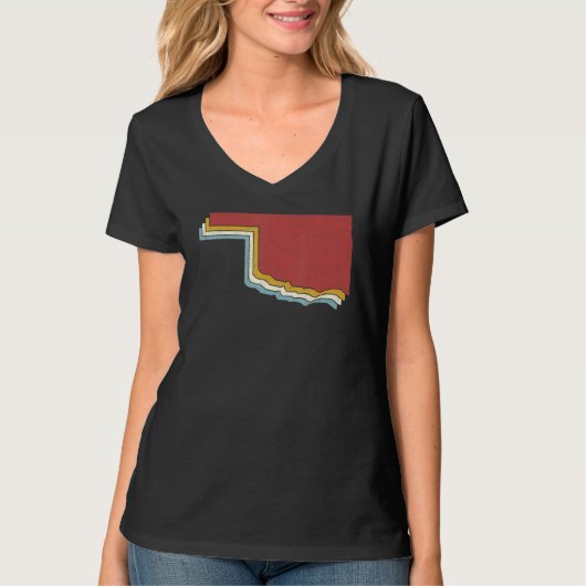 Retro USA State Vintage Map Oklahoma T-shirt (Voorkant)