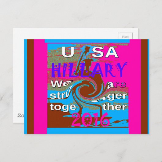 Retro USA sterker samen Abstracte kunst print Briefkaart (Voorkant / Achterkant)