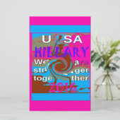 Retro USA sterker samen Abstracte kunst print Briefpapier (Staand voorkant)