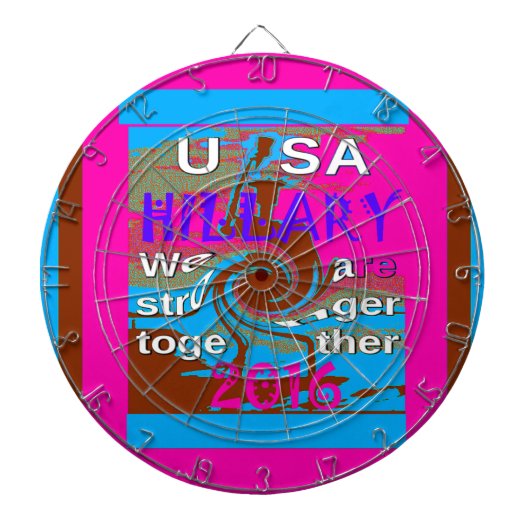 Retro USA sterker samen Abstracte kunst print Dartbord (Voorkant)