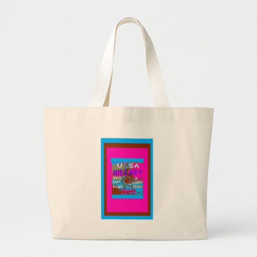 Retro USA sterker samen Abstracte kunst print Grote Tote Bag (Voorkant)