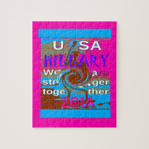 Retro USA sterker samen Abstracte kunst print Legpuzzel