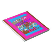 Retro USA sterker samen Abstracte kunst print Notitieblok (Schuin)