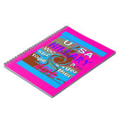 Retro USA sterker samen Abstracte kunst print Notitieboek (Linkerzijde)