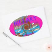 Retro USA sterker samen Abstracte kunst print Ovale Sticker (Envelop)