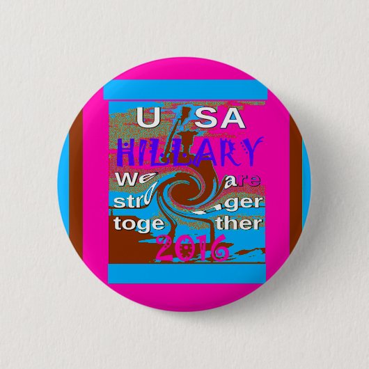 Retro USA sterker samen Abstracte kunst print Ronde Button 5,7 Cm (Voorkant)