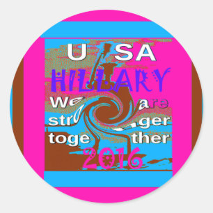 Retro USA sterker samen Abstracte kunst print Ronde Sticker