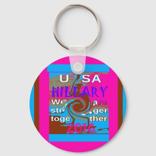 Retro USA sterker samen Abstracte kunst print Sleutelhanger (Voorkant)