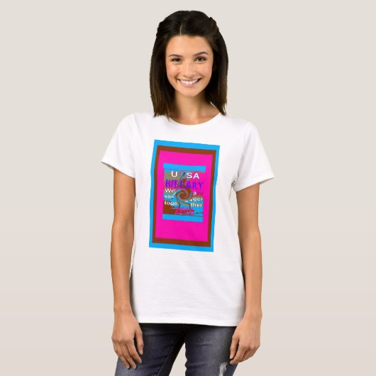 Retro USA sterker samen Abstracte kunst print T-shirt (Voorkant volledig)