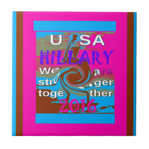 Retro USA sterker samen Abstracte kunst print Tegeltje