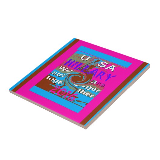 Retro USA sterker samen Abstracte kunst print Tegeltje (Zijkant)