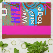 Retro USA sterker samen Abstracte kunst print Theedoek (Gevouwen)