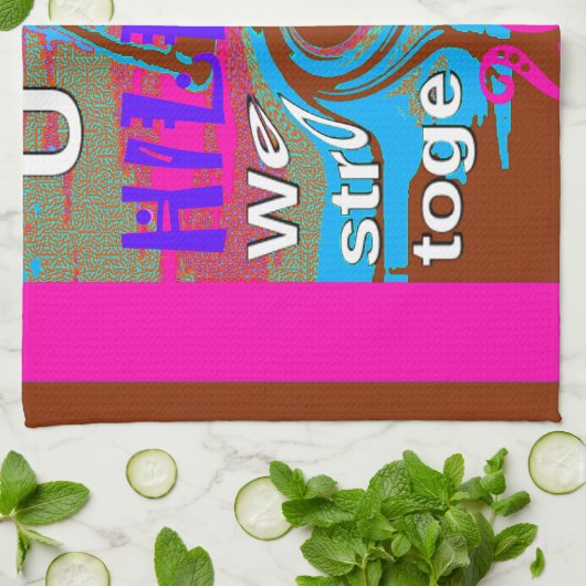 Retro USA sterker samen Abstracte kunst print Theedoek (Gevouwen)