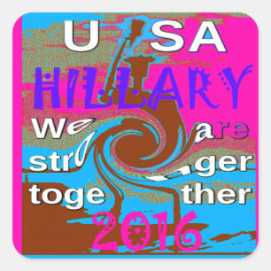 Retro USA sterker samen Abstracte kunst print Vierkante Sticker