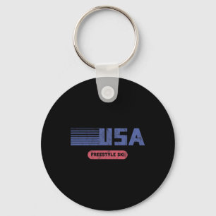 Retro Usa Team Amerikaans Freestyleskiën Ski Vinta Sleutelhanger