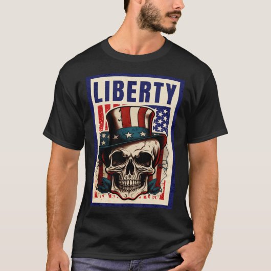 Retro USA Vierde juli Skull Top Hoed Liberty Pro (Voorkant)
