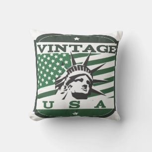 Retro USA Vintage Badge Kussen