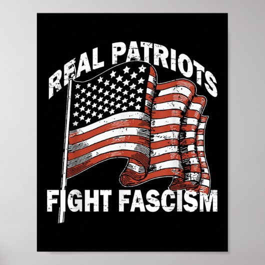 Retro Usa Vlag Grappig Echte Patriotten Vecht Fasc Poster (Voorkant)