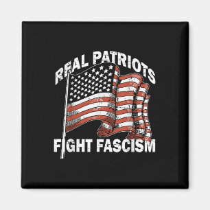Retro Usa Vlag Grappige Echte Patriotten Vecht Fas Magneet