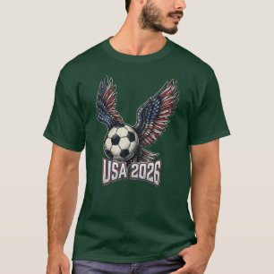Retro USA Voetbal 2026 Adelaar Vleugels T-Shirt