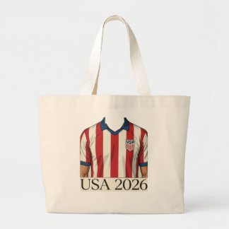 Retro USA Voetbalshirt Stijl Patriottisch Rood Wit Grote Tote Bag