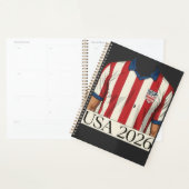 Retro USA Voetbalshirt Stijl Patriottisch Rood Wit Planner (Display)