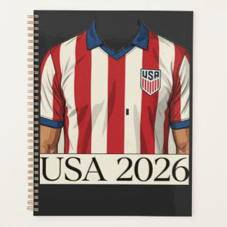 Retro USA Voetbalshirt Stijl Patriottisch Rood Wit Planner