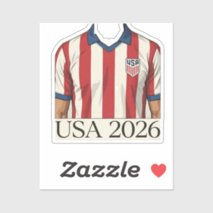 Retro USA Voetbalshirt Stijl Patriottisch Rood Wit Sticker