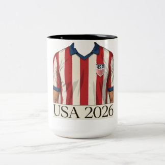 Retro USA Voetbalshirt Stijl Patriottisch Rood Wit Tweekleurige Koffiemok
