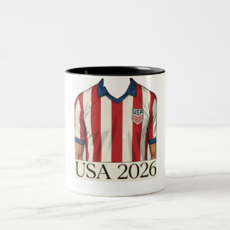 Retro USA Voetbalshirt Stijl Patriottisch Rood Wit Tweekleurige Koffiemok