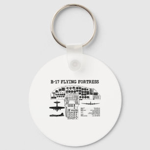 Retro USA WWII B-17 Pit USA Warplane B17 Flying Fo Sleutelhanger