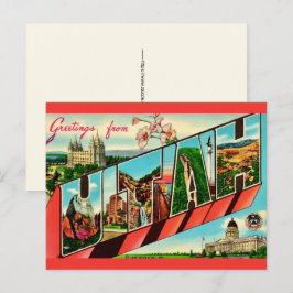 Retro Utah ansichtkaart Briefkaart