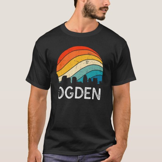 Retro Utah Ogden Skyline  Urban Skyscraper T-shirt (Voorkant)