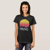 Retro Utah Provo Skyline  Urban Buildings T-shirt (Voorkant volledig)