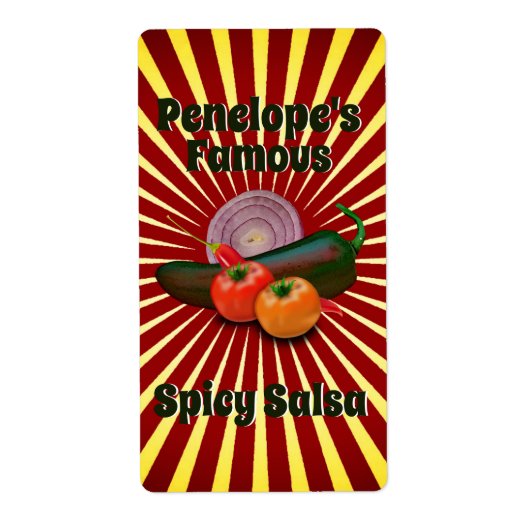 Retro uw beroemde Salsa Canning Sticker Label (Voorkant)