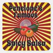 Retro uw beroemde Salsa Canning Sticker Label (Voorkant)