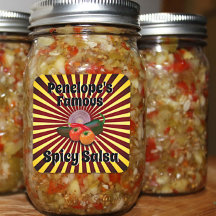 Retro uw beroemde Salsa Canning Sticker Label