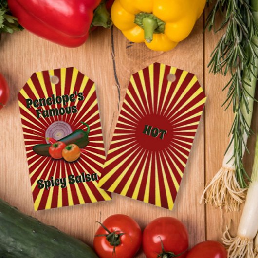 Retro uw beroemde salsa die het Label etiketteert Cadeaulabel