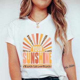 Retro Uw Zonneschijn; Kleurrijke Zomer Luipaardpri T-shirt