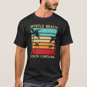 Retro Vacation Myrtle Beach South Carolina Palms T-shirt