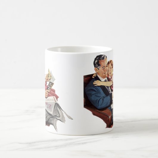 Retro vader en dochter, fijne Vaderdag! Koffiemok (Center)