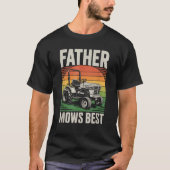 Retro Vader maait het beste - Funny Vaderdag Dad T-shirt (Voorkant)