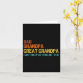 Retro vader opa groot opa vaders dag grappig kaart (Gele Bloem)