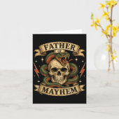 Retro Vader van Chaos Harde Schedel Biker Vader Kaart (Gele Bloem)